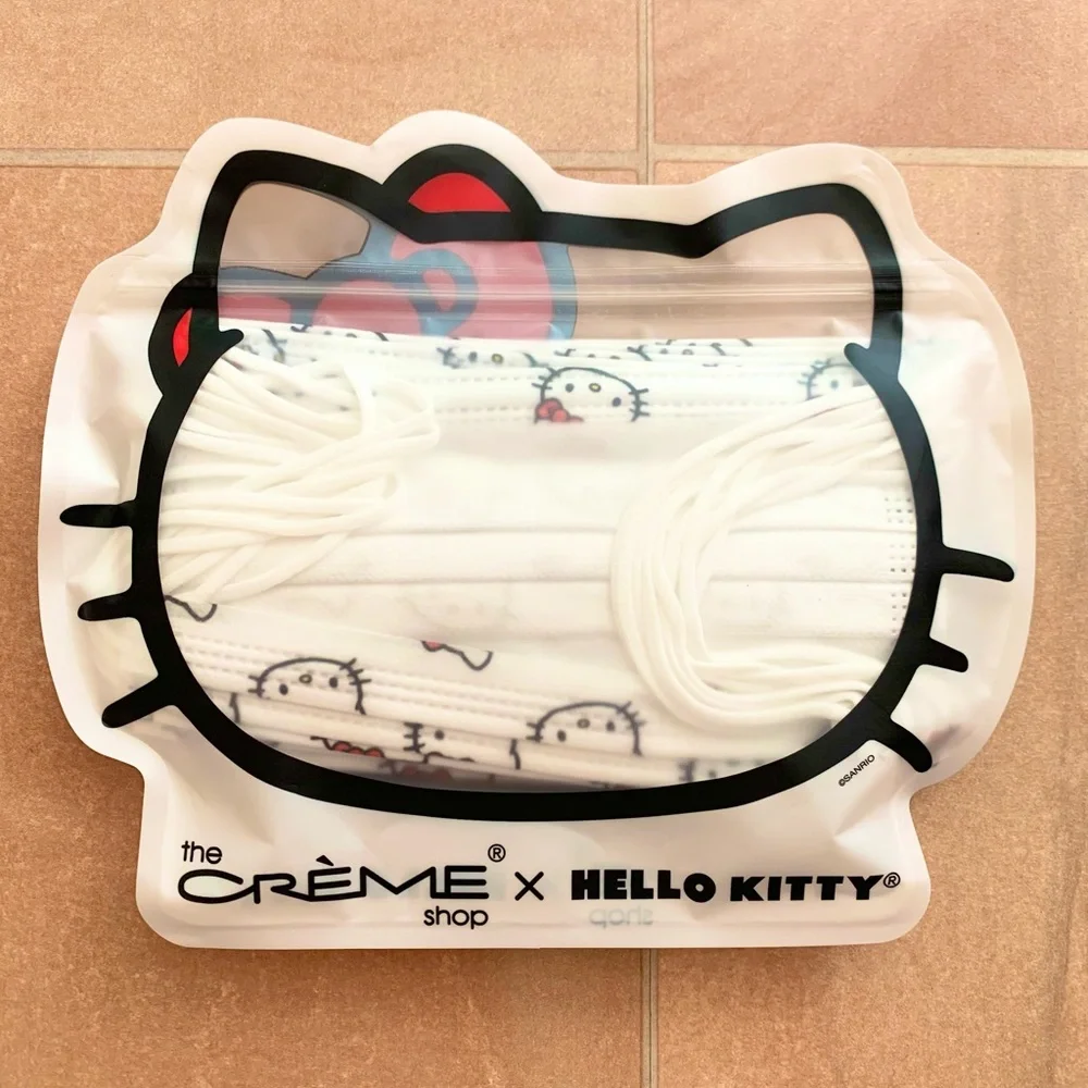 The Crème Shop x Hello Kitty Sanrio Women's White Protective Face Mask- 10 pack